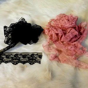 Vintage Black and Mauve Lace